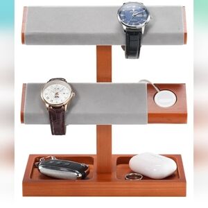 Men's Wood Watch and Bracelet Display Stand Holder.